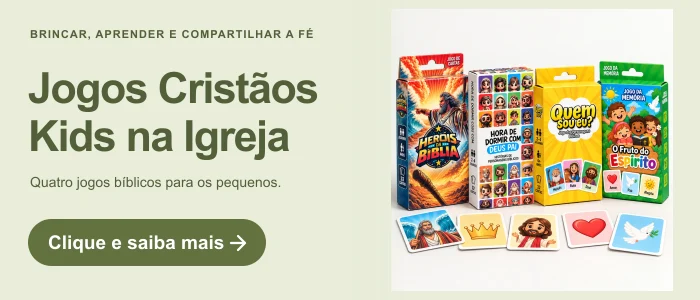 Jogos Cristãos — Kids na Igreja. Quatro jogos bíblicos para os pequenos. Clique e saiba mais.
