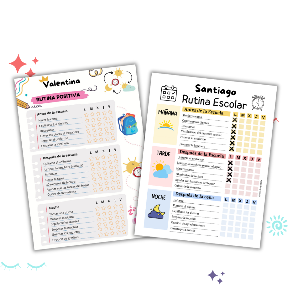 Material da rotina com disciplina positiva